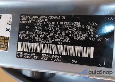 2006 Scion Xb z USA, uszkodzony, nr VIN JTLKT324X64054901